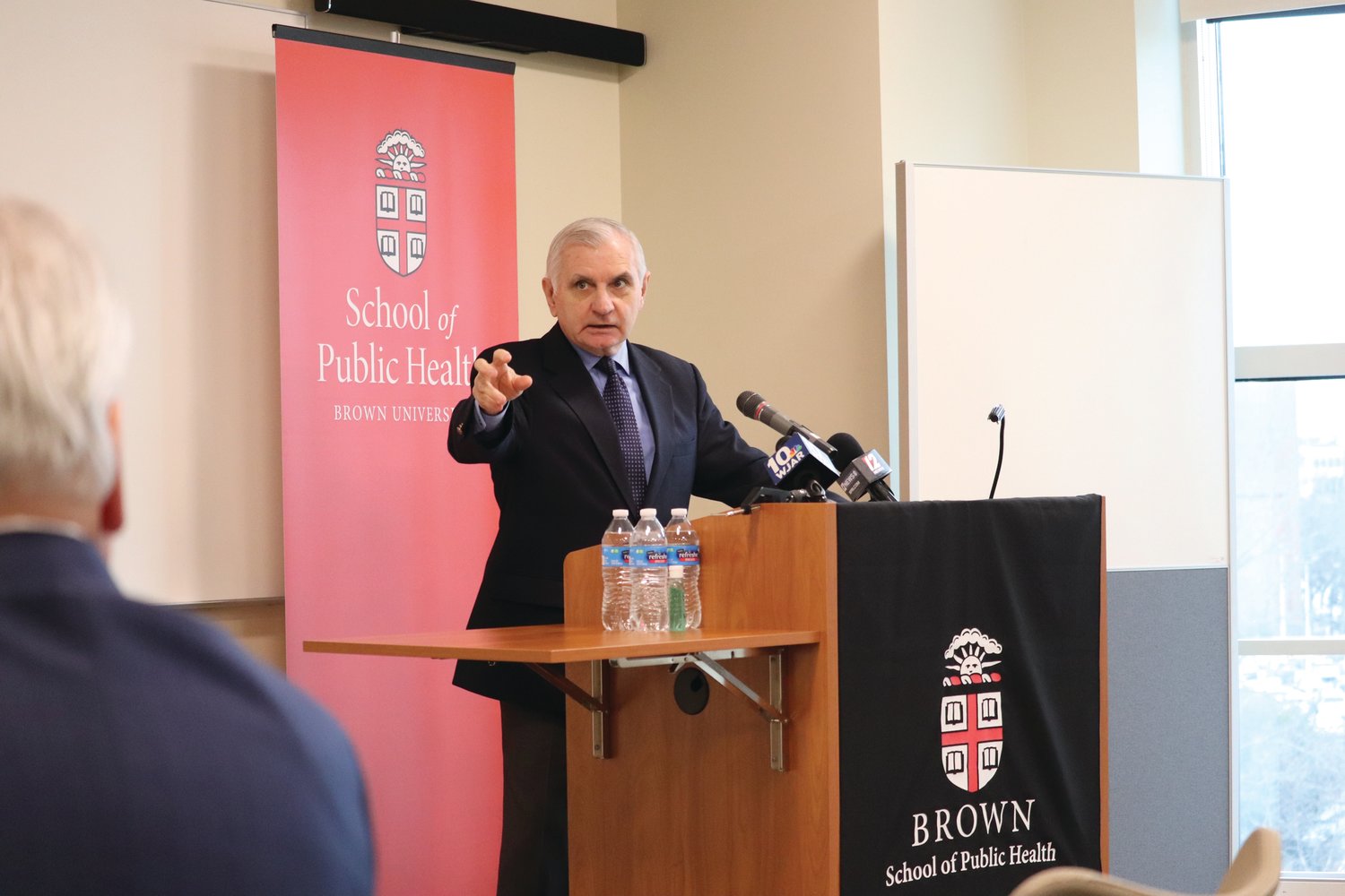 SMART & STRATEGIC: U.S. Senator Jack Reed called for “smart and strategic” responses to the overdose crisis in America. He met with Rhode Island law enforcement officials and academics to discuss the federal response to the worsening situation. (Submitted photo)